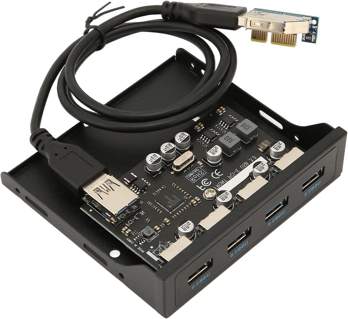 De PCIE USB 3.0 4-poorts voorpaneel adapter 3,5 inch in één oogopslag