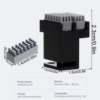 Reinigingsset voor 3D-printer met siliconen borstels