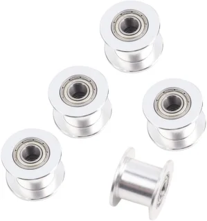 Riemschijf van aluminiumlegering voor 2GT-tandriem van 10 mm, 5 stuks