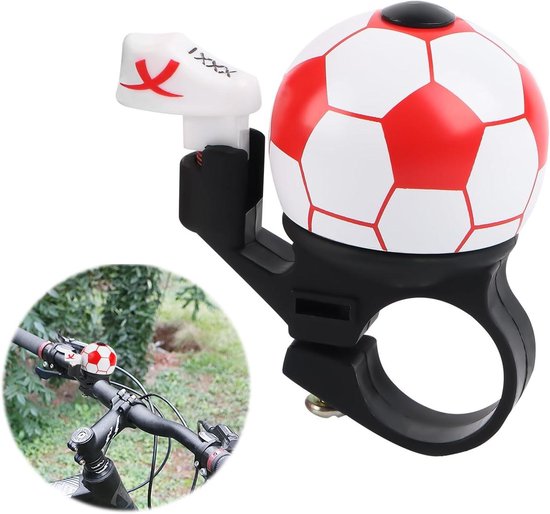 Rode 3D Voetbalfietsbel Kinderfietsbel