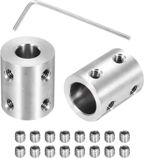 Schroefkoppeling 8 mm tot 12 mm - Staal - Stijve askoppeling - 6 stuks