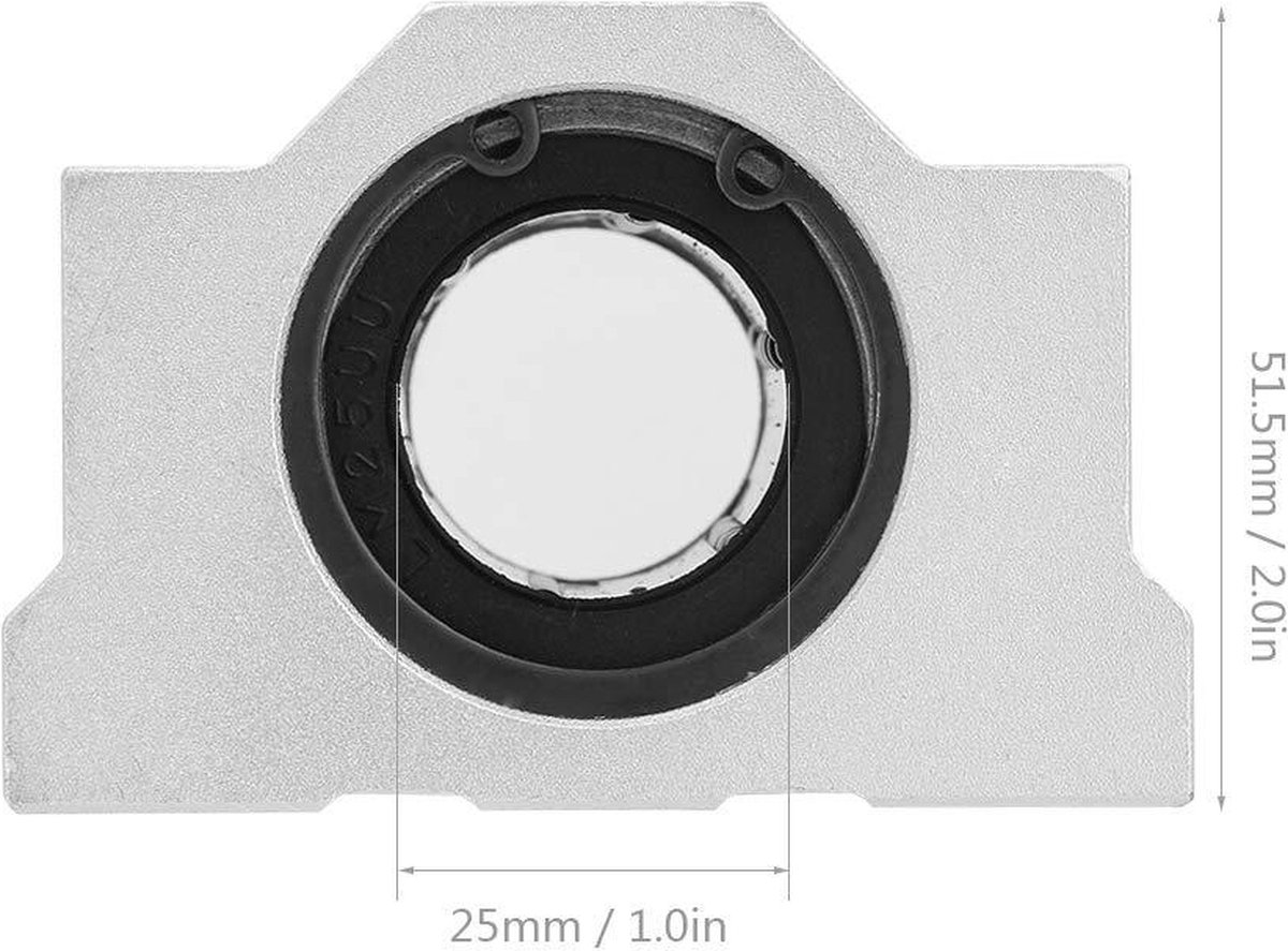 SCS25UU Lineair Lager Slide Blok 25mm Aluminium - Set van 6