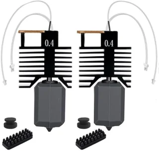 Set van 2 U1-hotendmondstukken van gehard staal 0,5 mm voor 3D-printer