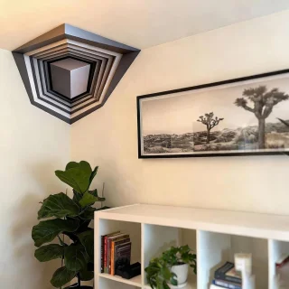 Set van 3d hoekstickers voor moderne decoratie