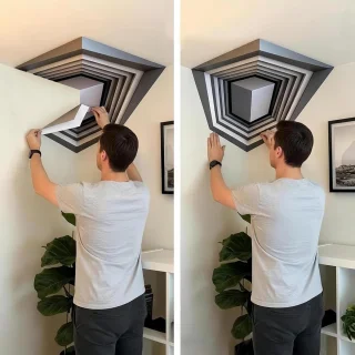 Set van 3d hoekstickers voor moderne decoratie