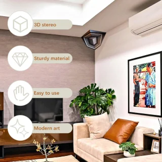 Set van 3d hoekstickers voor moderne decoratie