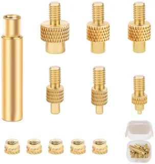 Set van 6 messing draad inserts voor 3D-printeraccessoires
