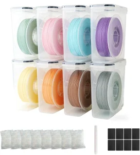 Set van 8 opbergdozen voor 3D-printerfilament