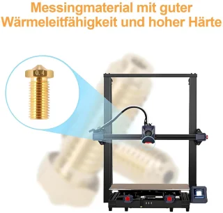 SnelShoppen 10-delige messing nozzleset voor 3D-printer, geschikt voor Kobra 2 Max, Neo, Plus en Pro