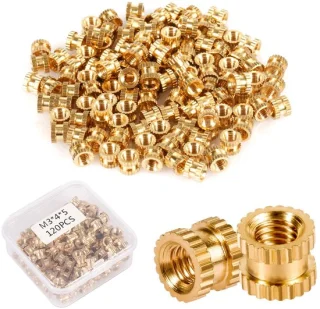 SnelShoppen - 120 stuks M3x4x5mm vrouwelijke knurled messing moeren