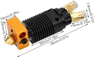 SnelShoppen - 2-in-1 Dual Gear Extruder Hoofd voor CR-10 en Ender 3 - Twee Kleur Hotend Kit - Metalen Heatsink - Snelle Warmteafvoer - 3D Printer Acce