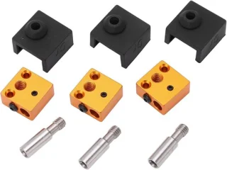 SnelShoppen 3D printer accessoire – 3x aluminium verwarmblok & 3x roestvrijstalen schacht