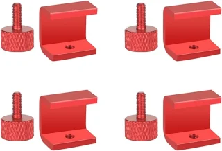 SnelShoppen - 3D Printer Bed Clips - Verstelbare Glazen Bouw Bord Klemmen voor Ender 3/3 Pro/V2/Neo/5 CR-10 Series - Rood - 4 Stuks met Antirecoil Vee