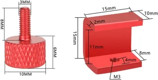 SnelShoppen - 3D Printer Bed Clips - Verstelbare Glazen Bouw Bord Klemmen voor Ender 3/3 Pro/V2/Neo/5 CR-10 Series - Rood - 4 Stuks met Antirecoil Vee