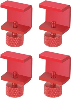 SnelShoppen - 3D Printer Bed Clips - Verstelbare Glazen Bouw Bord Klemmen voor Ender 3/3 Pro/V2/Neo/5 CR-10 Series - Rood - 4 Stuks met Antirecoil Vee