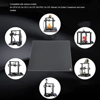 SnelShoppen 3D printer platform van gehard glas 320x310x4mm voor CR10 V2, CR X en Ender 3 Max