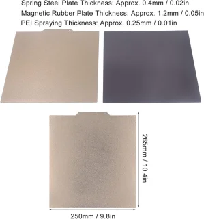SnelShoppen - 3D Printer Verwijderbare Constructieplaat 265x250mm Magnetische Spring Stalen Plaat voor 3D Printen - Dubbelzijdig, Eenvoudige Vormverwi