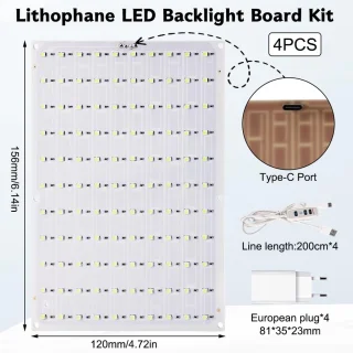SnelShoppen 4-delige CMYK LED-achtergrondverlichtingsbordkit voor 3D-printer