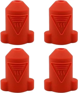 SnelShoppen - 4 Pack K1 Max Silicium Deksocken voor K1 K1 MAX 3D Printer - Duurzaam, Temperatuur Stabiliserend, Rood - Accessoires voor Verwarmingsblo
