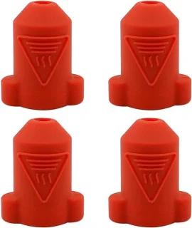 SnelShoppen - 4 Pack K1 Max Silicium Deksocken voor K1 K1 MAX 3D Printer - Duurzaam, Temperatuur Stabiliserend, Rood - Accessoires voor Verwarmingsblo