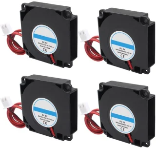 SnelShoppen 4 stuks 3D printer ventilator 4010 DC 5V borstelloos 40x40x10mm met 2-pin aansluiting