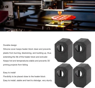 SnelShoppen - 4PCS 3D Printer Hotend Silicoon Sok voor Prusa MK4 en Prusa XL, Hoog Temperatuur Bestendige Silicone Deksel voor Verwarmblok, Eenvoudige