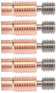 SnelShoppen 5 stuks bimetallische heatbreak titanium-koper vervangstuk voor Prusa i3 MK3/MK3S 3D printer