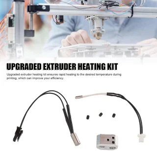 SnelShoppen 6 stuks 3D-printeraccessoires voor Prusa i3 MK4 – aluminium verwarmblok, extruder thermistor kabel, verwarmingsstaaf