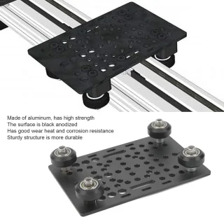 SnelShoppen - Aluminium Gantry Plaat 20-80mm V Slot 3D Printer Universele Rail Portal, Anodized 3D Printer Lineaire Gids voor Freesmachine met 4 Plast