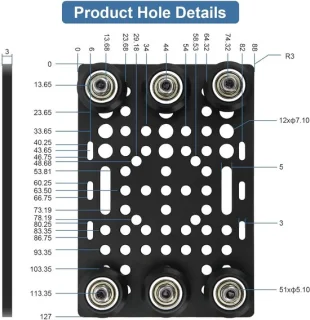 SnelShoppen aluminium gantry plate kit 3D printer