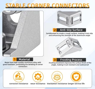 SnelShoppen aluminium profiel montage set 24 stuks 40x40 cm