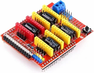 SnelShoppen - CNC Shield V3 Expansiebord + 4x A4988 Stappenmotor Driver, 3D Printer Kit voor Graveermachine en 3D Printer, 4-Assig, GRBL Compatibel