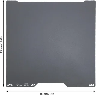 SnelShoppen - Flexibele Dubbelzijdige Koude Spray Epoxhars 3D Printer Bouwplaat 347 x 355 mm Geschikt voor PLA PETG ABS & PA Vervangingsplaat voor H2D