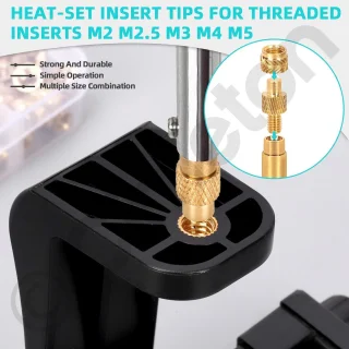SnelShoppen - Heat-Set Insert Tips Draad Inserts voor 3D Printer Onderdelen - NO.4 - 10 Stuks - Duurzaam Materiaal - Ideaal voor Hobbyisten en Profess