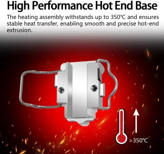 SnelShoppen - Heating Kit voor Kobra X 3D Printer, Verwarmingselement en Component voor Verwarming met Extra 2 Stuks 0.4 mm Nozzles voor 3D Printen, T