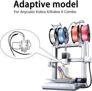 SnelShoppen - Heating Kit voor Kobra X 3D Printer, Verwarmingselement en Component voor Verwarming met Extra 2 Stuks 0.4 mm Nozzles voor 3D Printen, T
