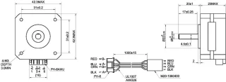SnelShoppen - Nema 17 stepper motor 17 Ncm, 1A, 23 mm pancake motor