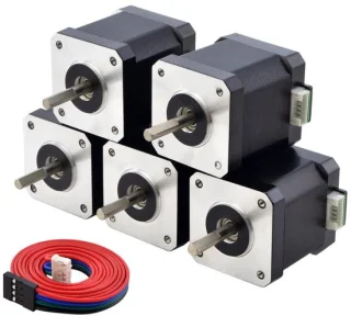 SnelShoppen - Nema 17 stepper motor 2a, 55 ncm, 1.8° - set van 5 stuks met 1m kabel