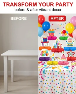 Solidchoice - 3D-honingraattafeldecoratie, 9 kleurige decoraties voor feestjes
