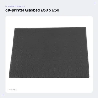 Solidchoice - Glasbed 3D-printerplatform 250 x 250 x 4 mm