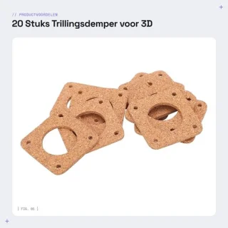 Solidchoice trillingsdemper 20 stuks kurk dempingspad voor nema 17 42 stappenmotor