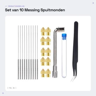 Spuitmonden set van 10 - 0,4 mm messing - voor Ender 5 S1