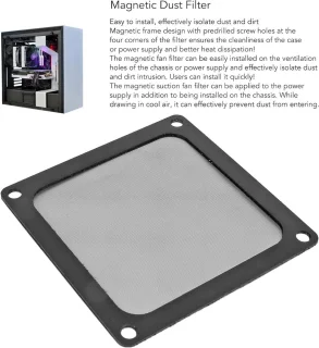 Stofgaasfilter voor PC-behuizing 80x80 mm - 5 stuks