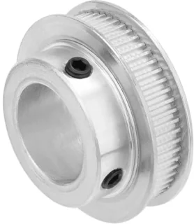 Synchroonpoelie 60T, aluminium (verzilverd), boring 20 mm, 6 mm bandbreedte - 1 stuk