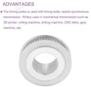 Synchroonpoelie 60T, aluminium (verzilverd), boring 20 mm, 6 mm bandbreedte - 1 stuk