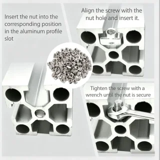 T-nuts M5 hamerkop - aluminium profiel 2020 - 100 stuks - ShopVlot