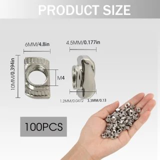 T-nuts M5 hamerkop - aluminium profiel 2020 - 100 stuks - ShopVlot