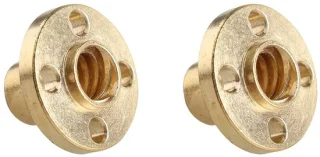 T8 schroefmoer 2mm spoed messing