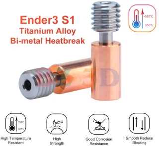 Titanium alloy bi-metal heatbreak voor 3D-printerhotend (type 2)