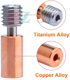 Titanium alloy bi-metal heatbreak voor 3D-printerhotend (type 2)